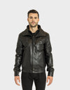 David Men's All Leather Fall Jacket | Black